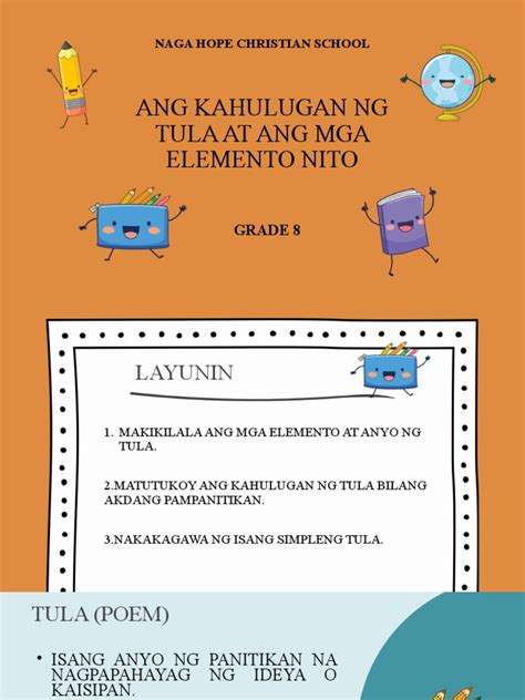 tula at mga elemento nito|Tula: Kahulugan at Elemento .